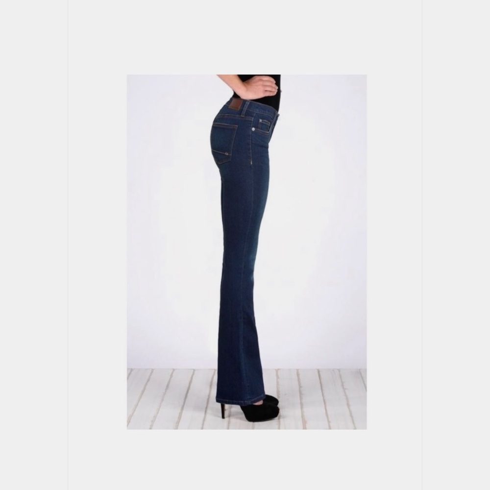 Henry & Belle Mini Micro Flare Mid-Rise Boot-Cut Dark-Wash Blue Denim Jeans